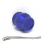 葫蘆型不鏽鋼瑪黛茶亮藍色茶壺連金屬吸管